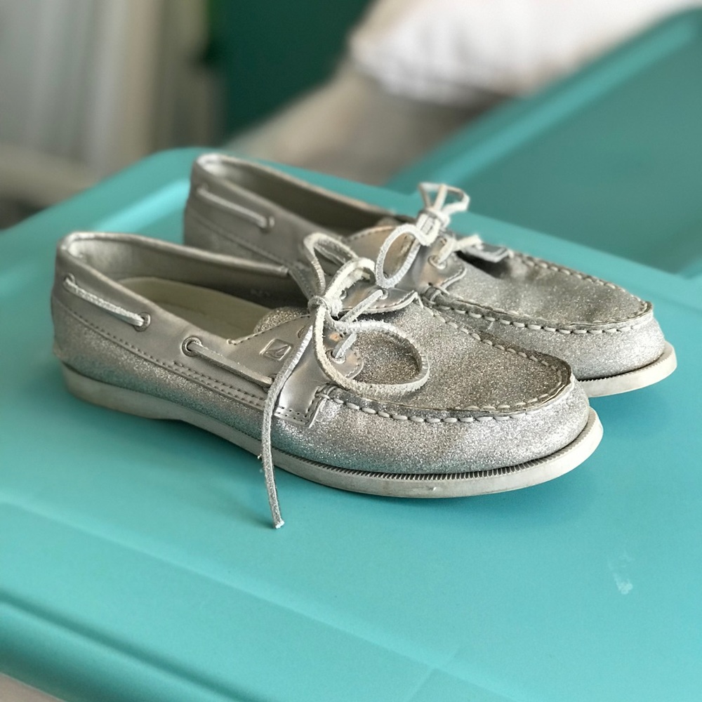 Kids 3 silver sparkle Sperry’s